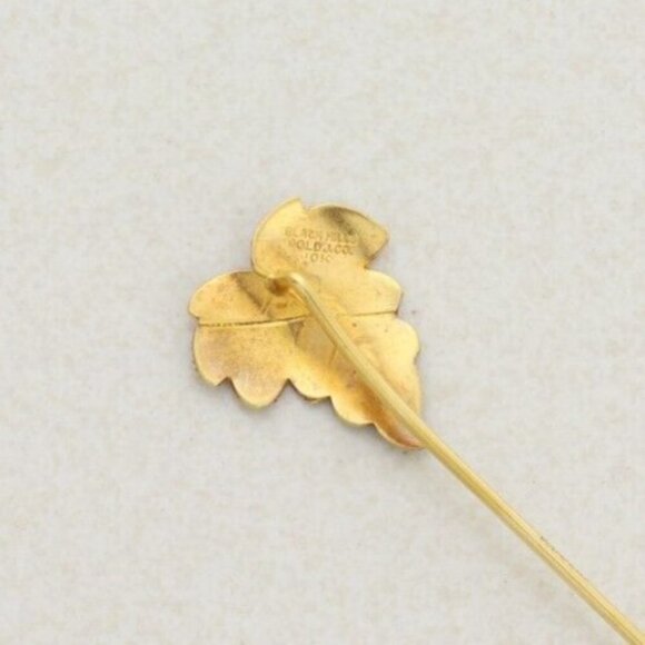Pin 10k Black Hills Gold Leaf Design Stick Pin Lapel Pin Hat Pin - Picture 8 of 8